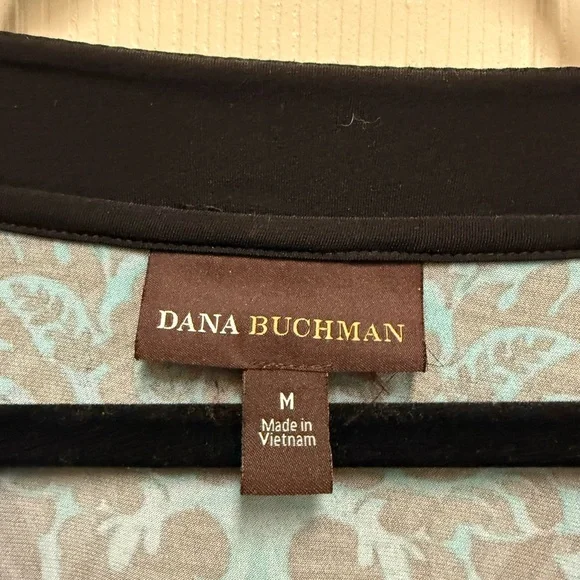 Dana Buchman Black and Blue Floral Blouse - Picture 3 of 3